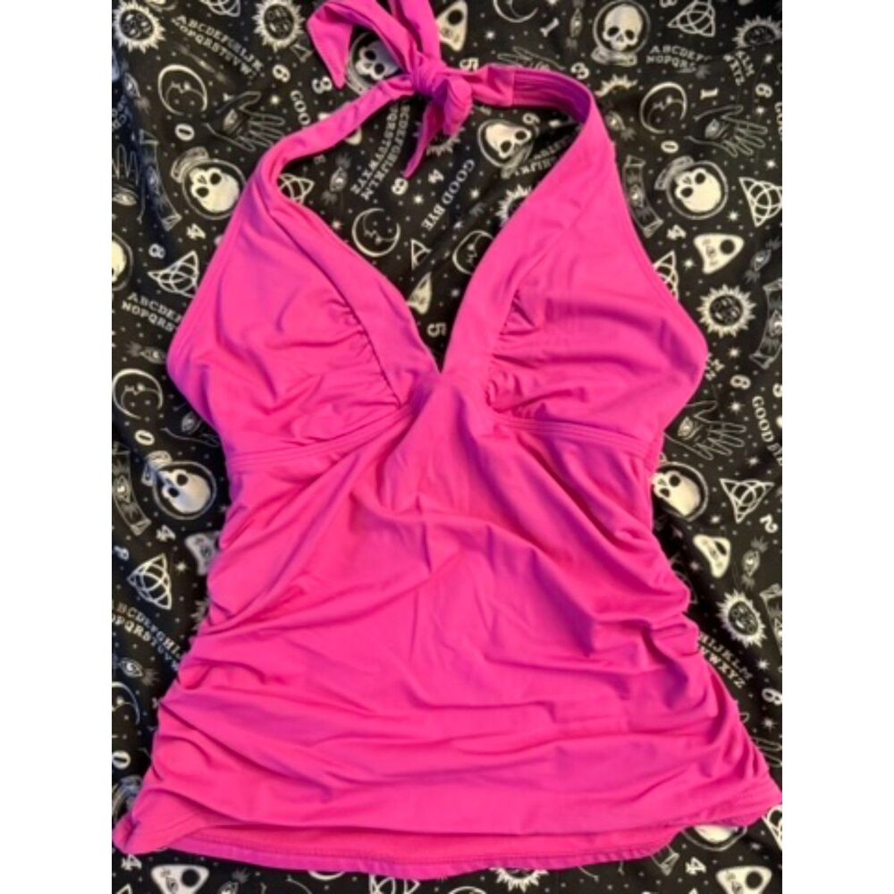 Athleta XS Hot Pink Ruched Tankini Swim Top